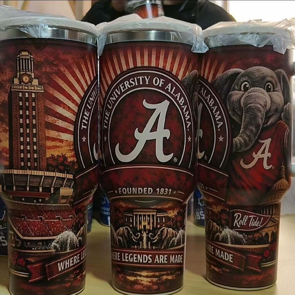University of Alabama Crimson A Tumbler - Round Logo